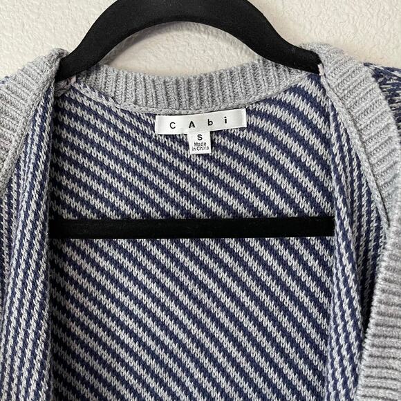 cAbi Color Block Open Front Knit Multicolor Womens Cotton Cardigan Sweater S - Picture 4 of 10